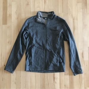 the North Face heather grey zip up sweatshirt